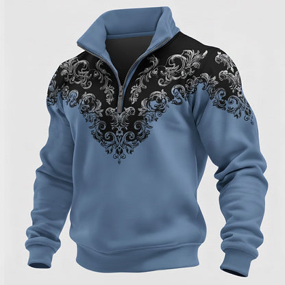 Ornamental Scroll Half-Zip Sweatshirt