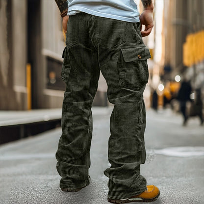 Relaxed Corduroy Utility Cargo Pants