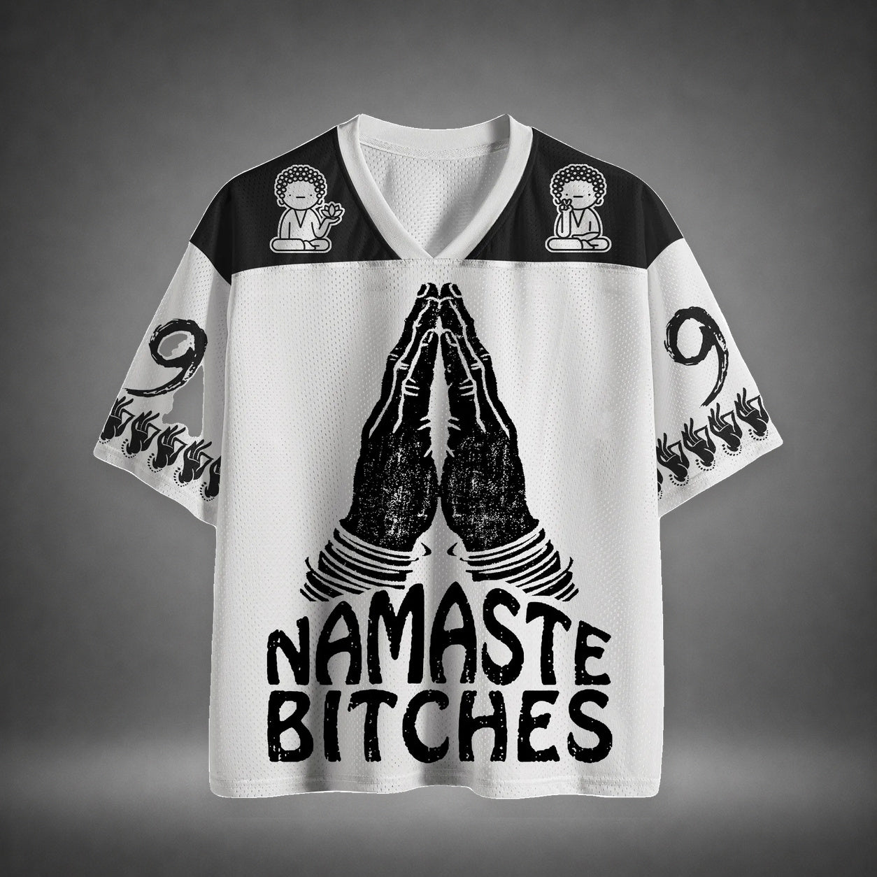 Men's Namaste Skeleton Print Short Sleeve Funny Jersey T-Shirt