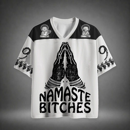 Men's Namaste Skeleton Print Short Sleeve Funny Jersey T-Shirt