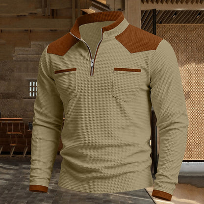 Contrast Yoke Utility Waffle Polo