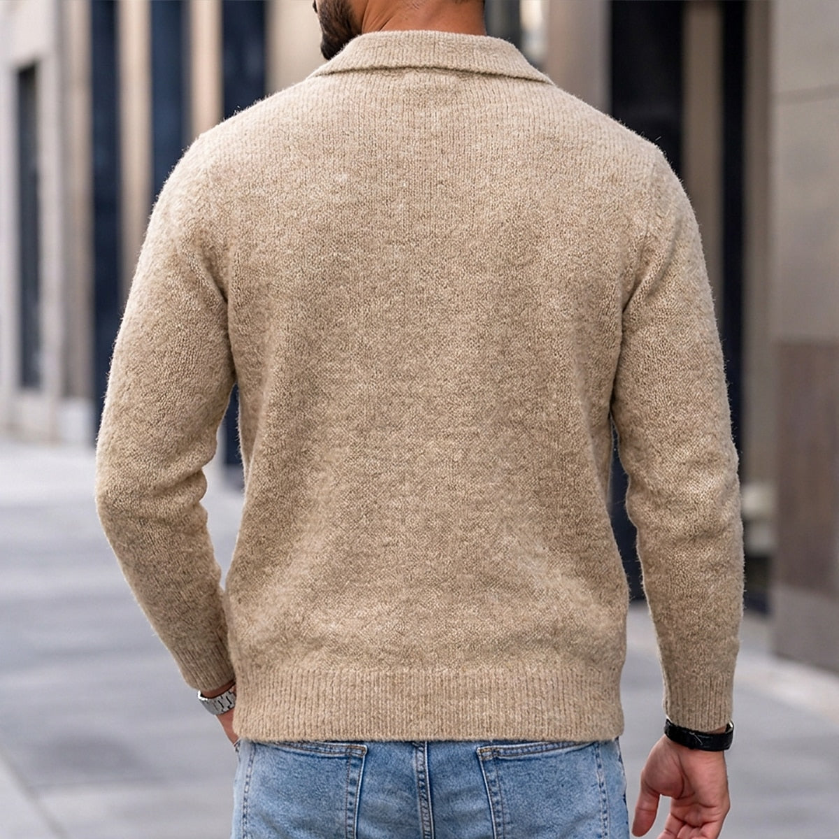 Brushed Lapel Button Cardigan
