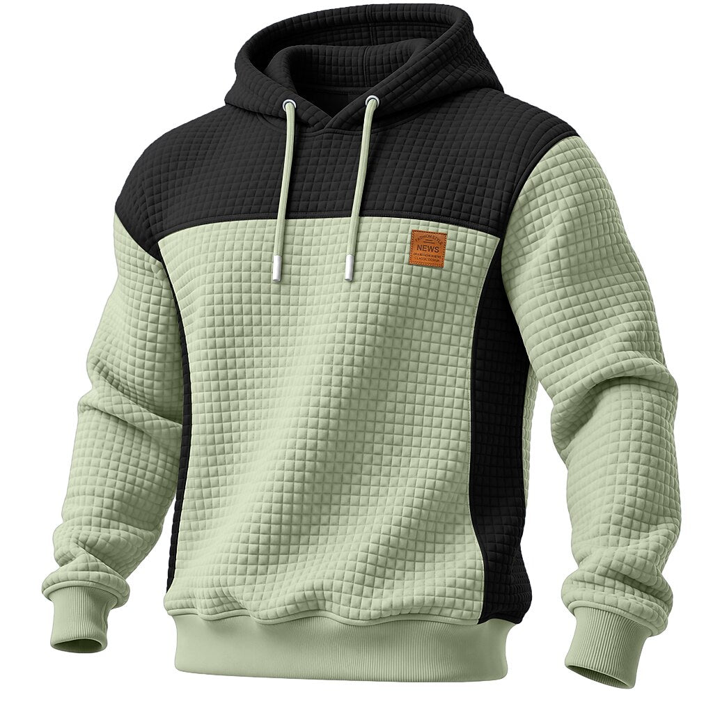 Color Block Waffle Hoodie