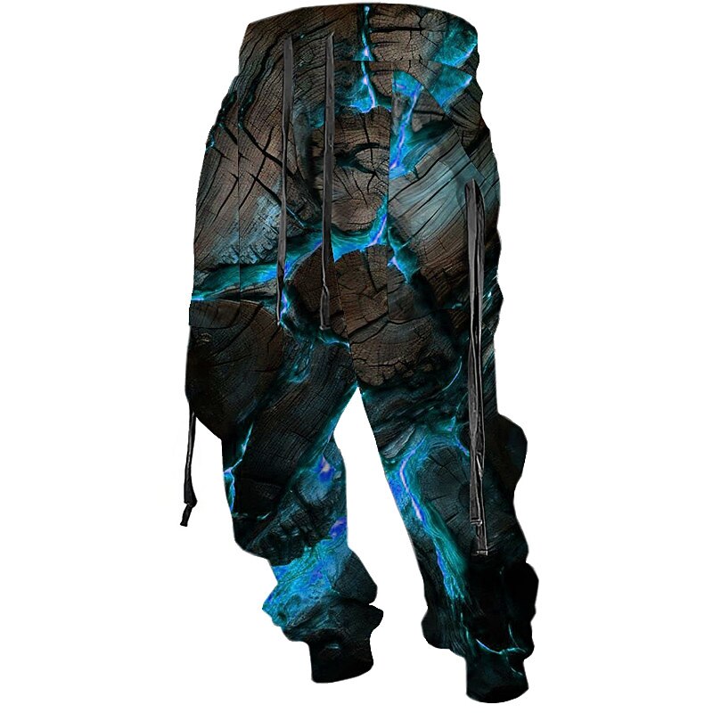 Men's Lava Crack Print Long Pants Streetwear Jogger Sweatpants