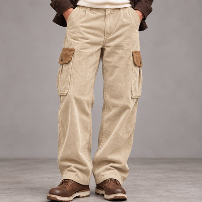 Contrast Pocket Corduroy Cargo Pants