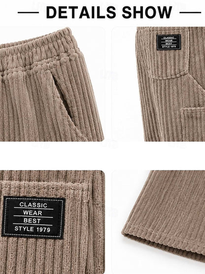 Corduroy Cargo Pocket Drawstring Pants