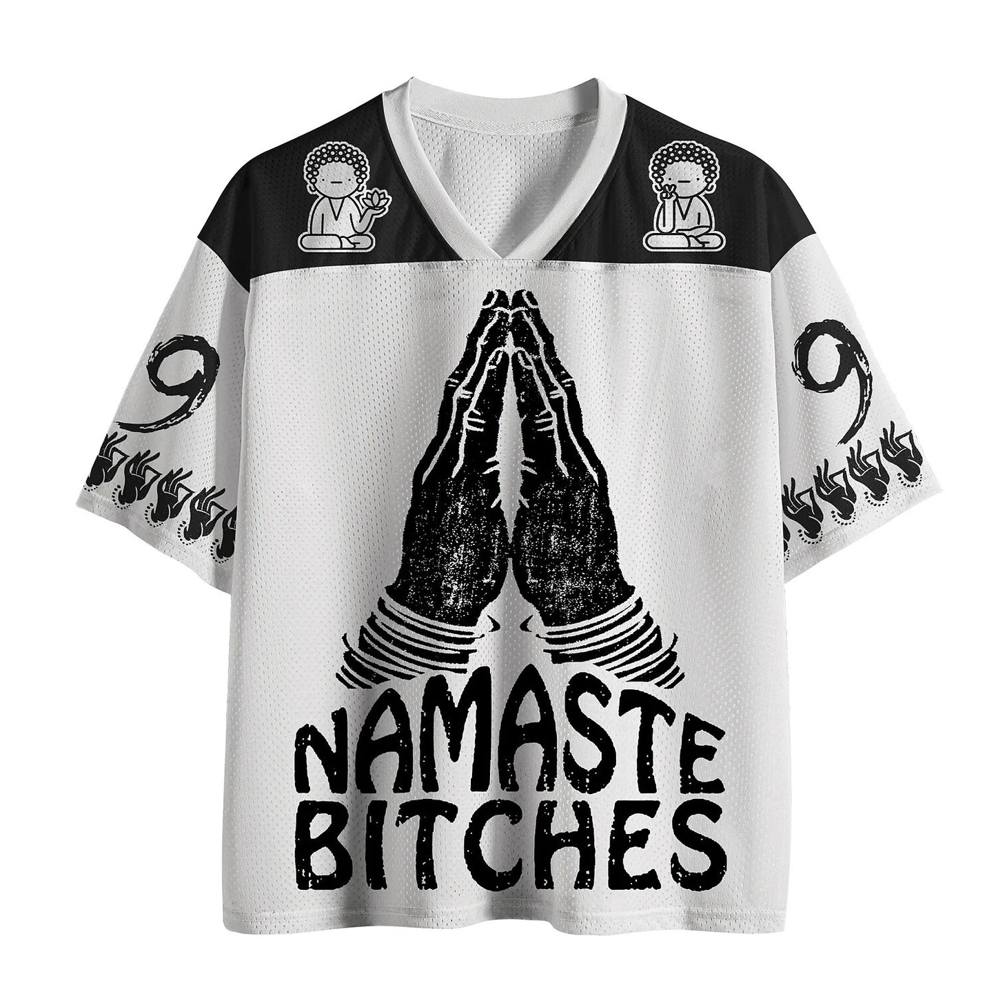 Men's Namaste Skeleton Print Short Sleeve Funny Jersey T-Shirt