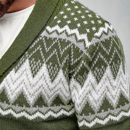 Zigzag Fair Isle Shawl Cardigan
