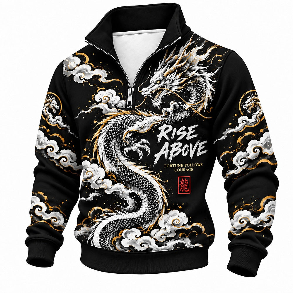 Rise Above Cloud Dragon Half-Zip Sweatshirt