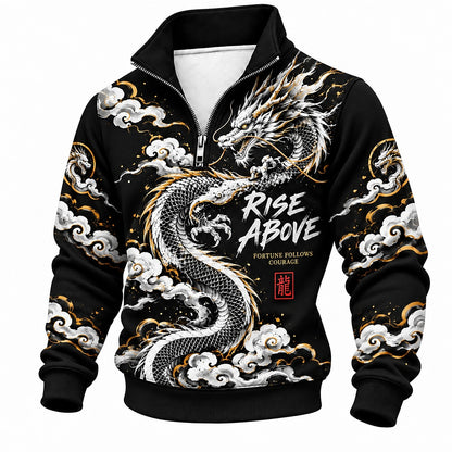 Rise Above Cloud Dragon Half-Zip Sweatshirt