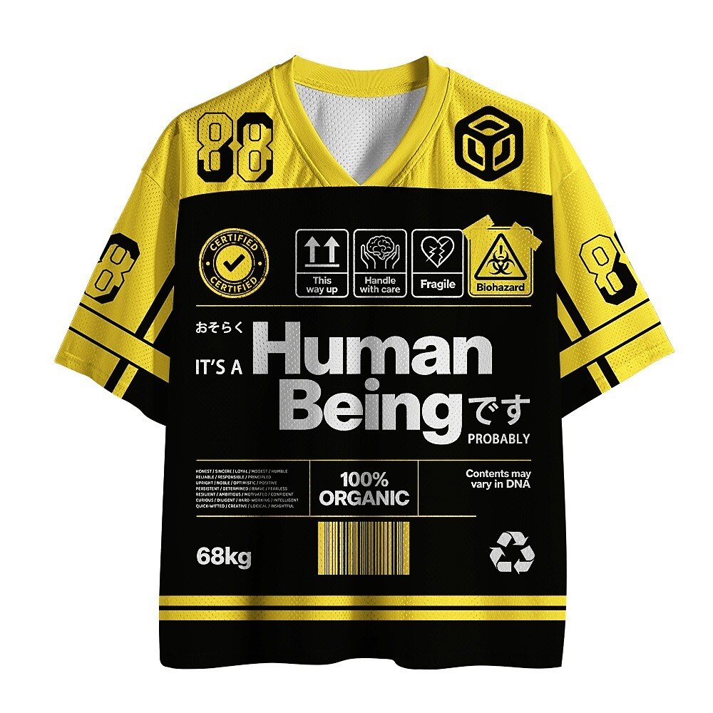 Japanese Style Human Being V-Neck Sports Jersey