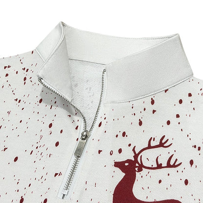 Reindeer Pine Border Half-Zip Sweatshirt