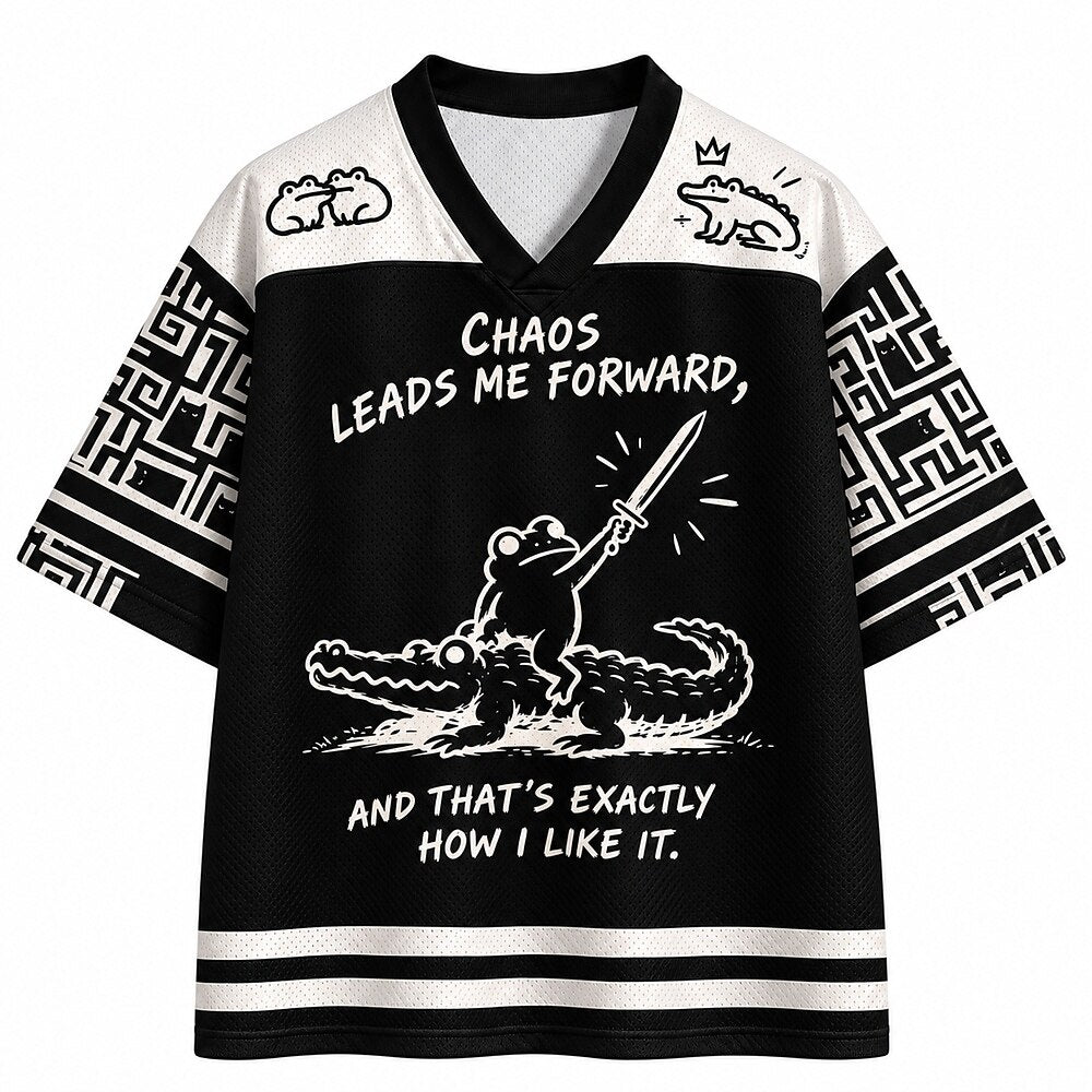 Men's Frog Number Funny Graphic V-Neck Sports Jersey