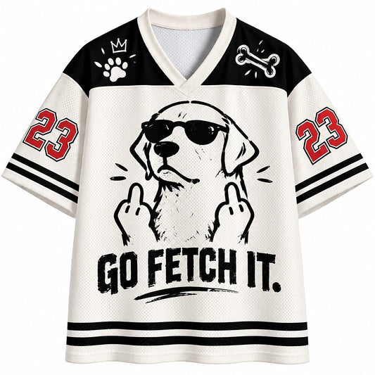 Men's Dog Number Text Graphic V-Neck Sports Jersey