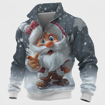 Cheeky Santa Half-Zip Sweatshirt