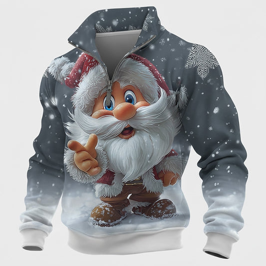 Cheeky Santa Half-Zip Sweatshirt