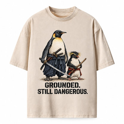 Grounded Samurai Penguin Duo Heavyweight T-Shirt