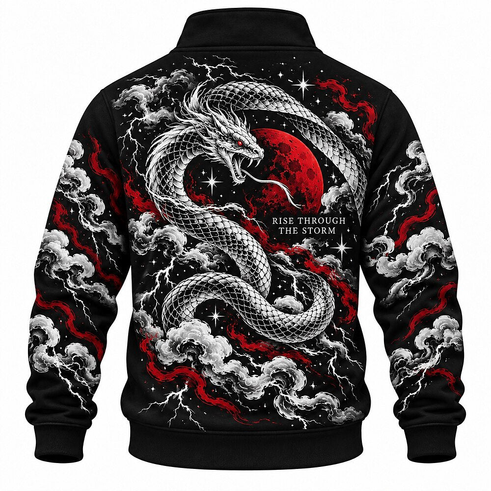 Celestial Wrath Dragon Half-Zip Sweatshirt