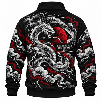 Celestial Wrath Dragon Half-Zip Sweatshirt