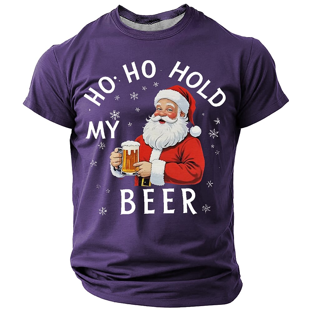 Ho Ho Hold My Beer Santa T-Shirt