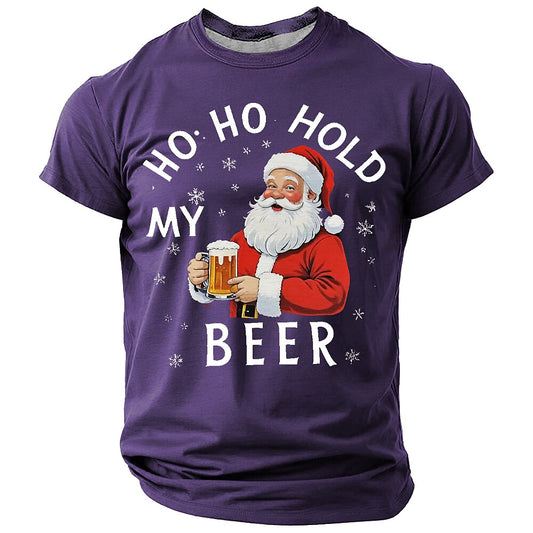 Ho Ho Hold My Beer Santa T-Shirt