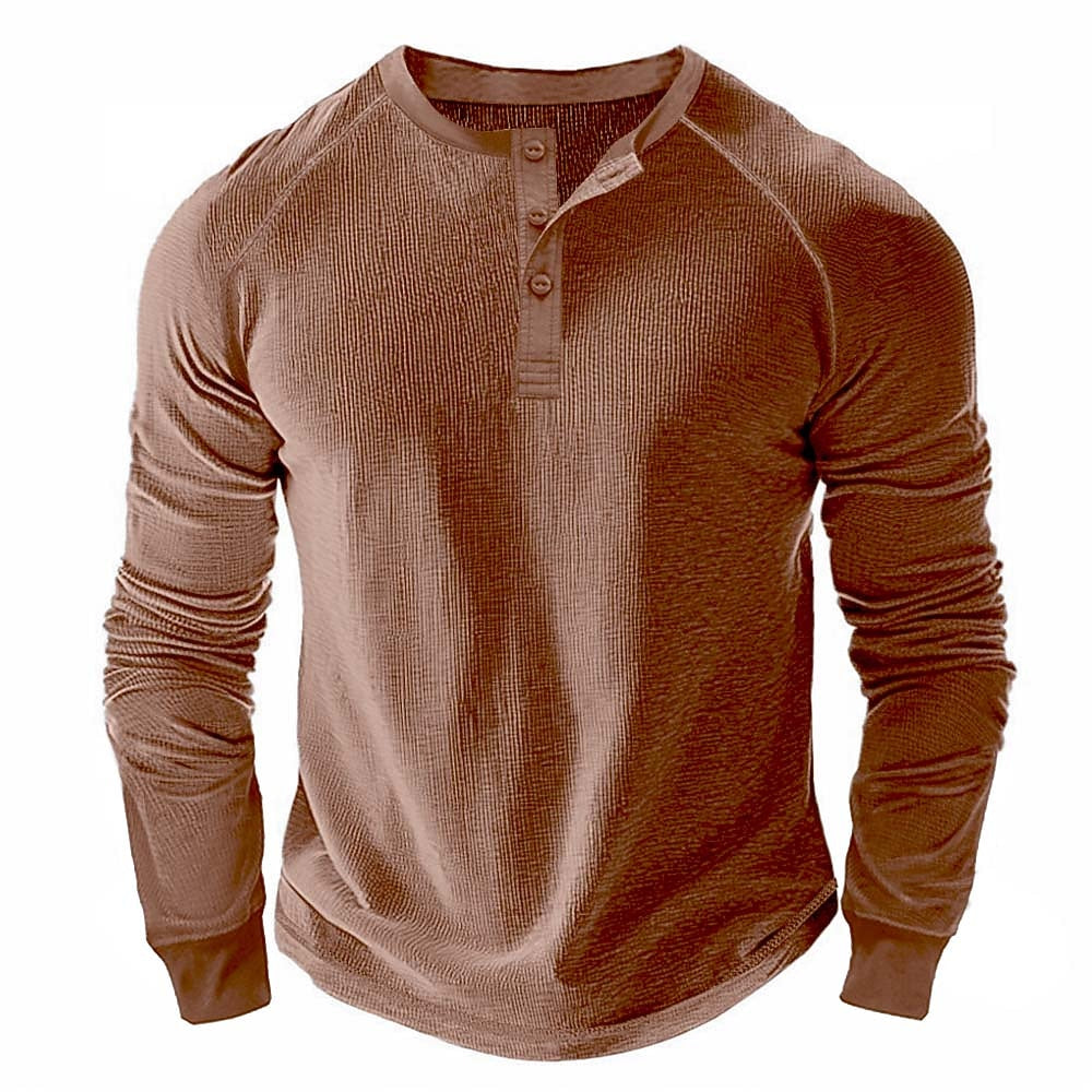 Classic Raglan Waffle Henley Shirt