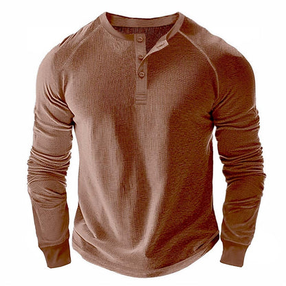 Classic Raglan Waffle Henley Shirt