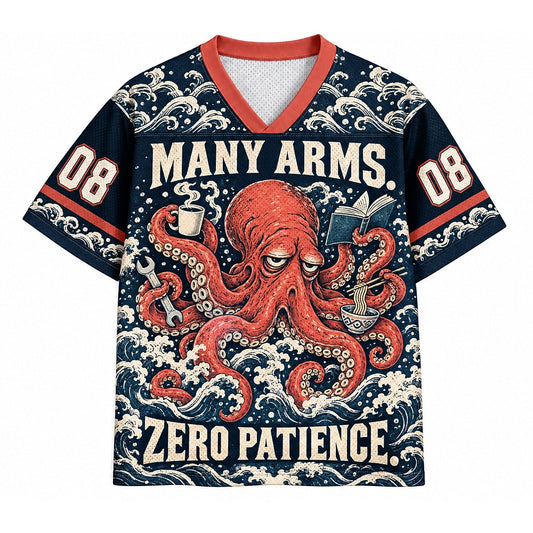 Many Arms Zero Patience Octopus Number 08 Mesh Jersey