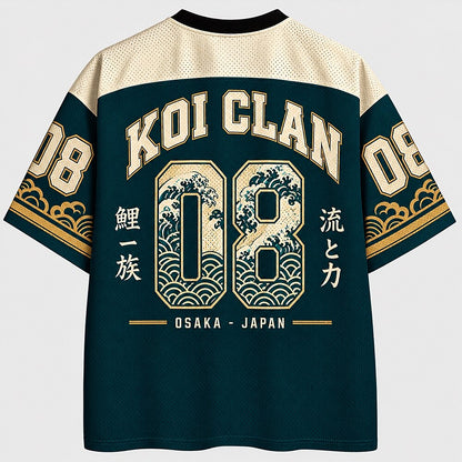 Men's Fish Number Text Graphic V-Neck Sports Jersey