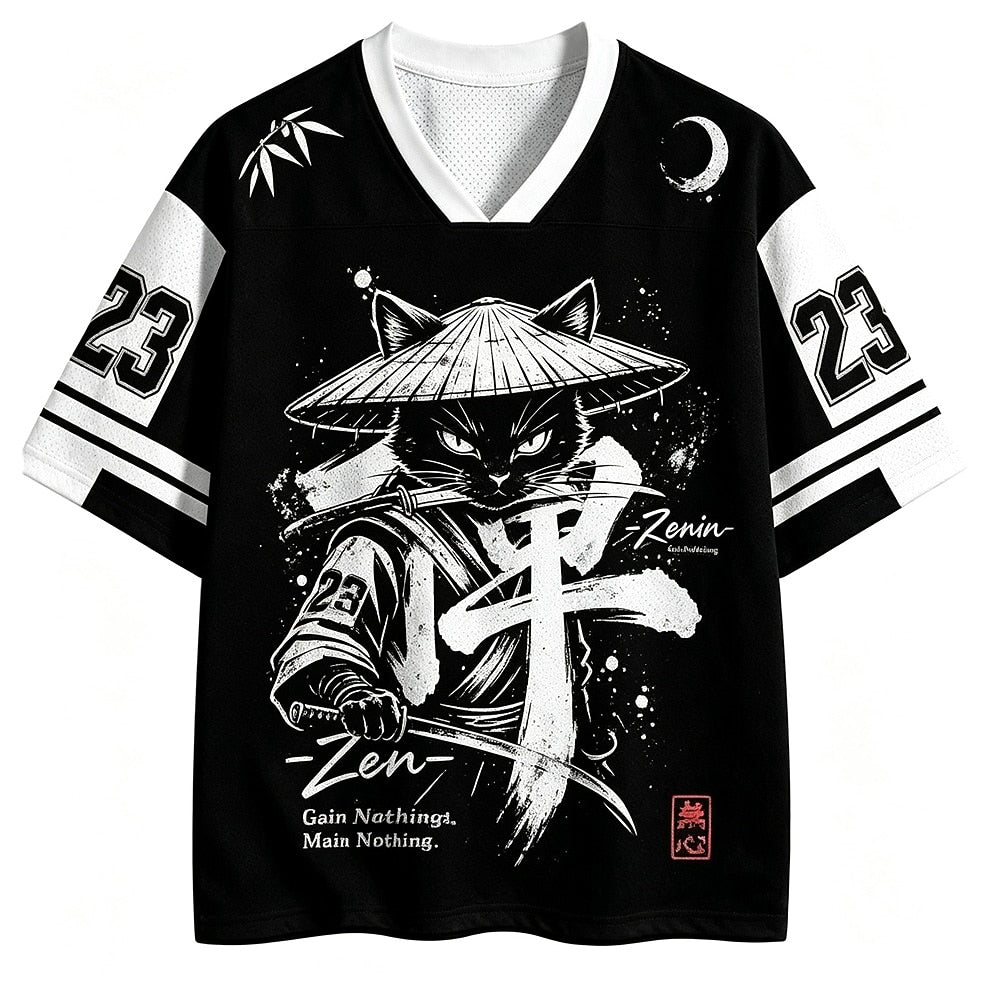 Zen Ronin Cat Number 23 V-Neck Mesh Jersey