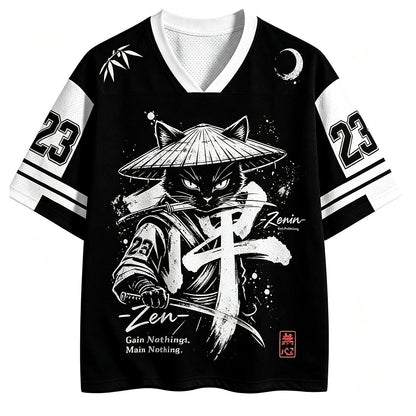 Zen Ronin Cat Number 23 V-Neck Mesh Jersey