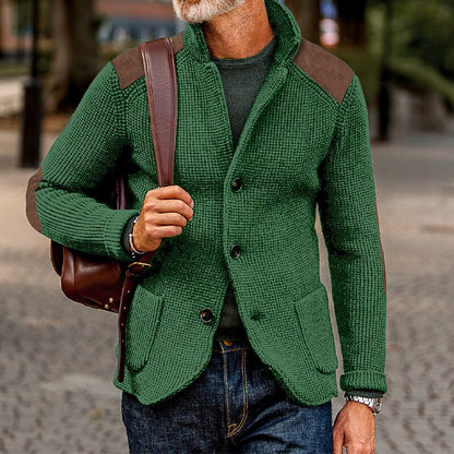 Contrast Shoulder Knit Cardigan