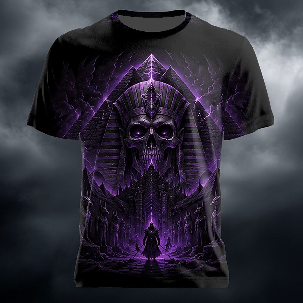 Halloween Men's Red Templar Skull Graphic T-Shirt