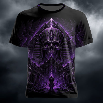 Halloween Men's Red Templar Skull Graphic T-Shirt