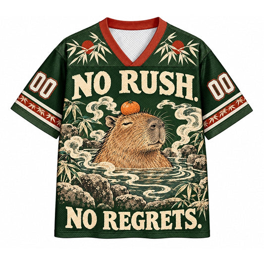 No Rush No Regrets Onsen Capybara Number 00 Mesh Jersey