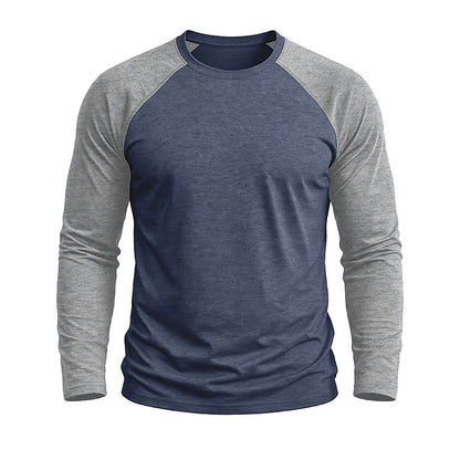 Contrast Raglan Henley Long Sleeve T-Shirt