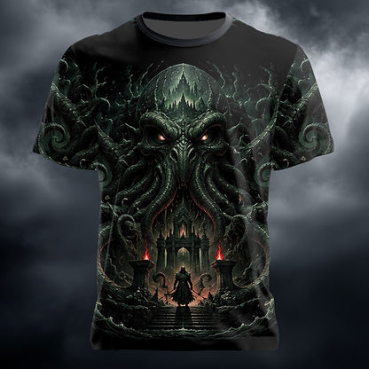 Halloween Men's Cthulhu Cathedral Graphic T-Shirt