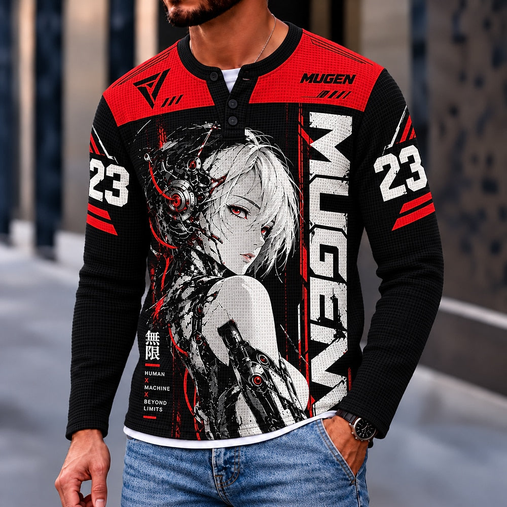 Mugen Blade Warrior 23 Henley Long Sleeve T-Shirt