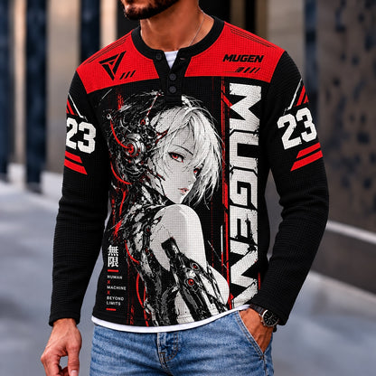 Mugen Blade Warrior 23 Henley Long Sleeve T-Shirt