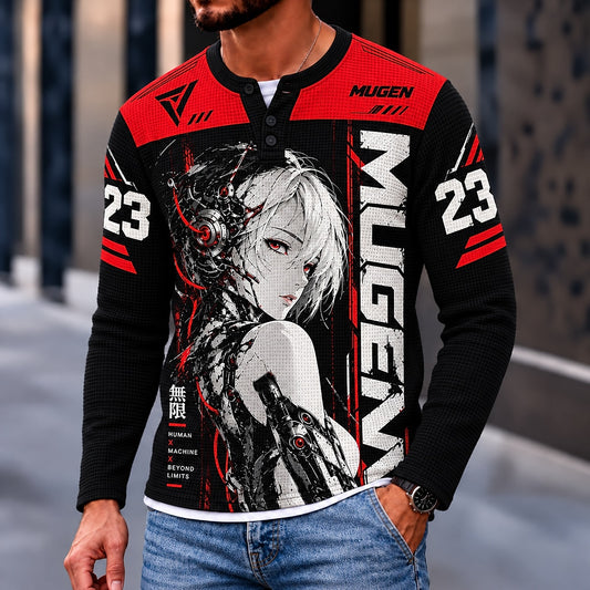 Mugen Blade Warrior 23 Henley Long Sleeve T-Shirt