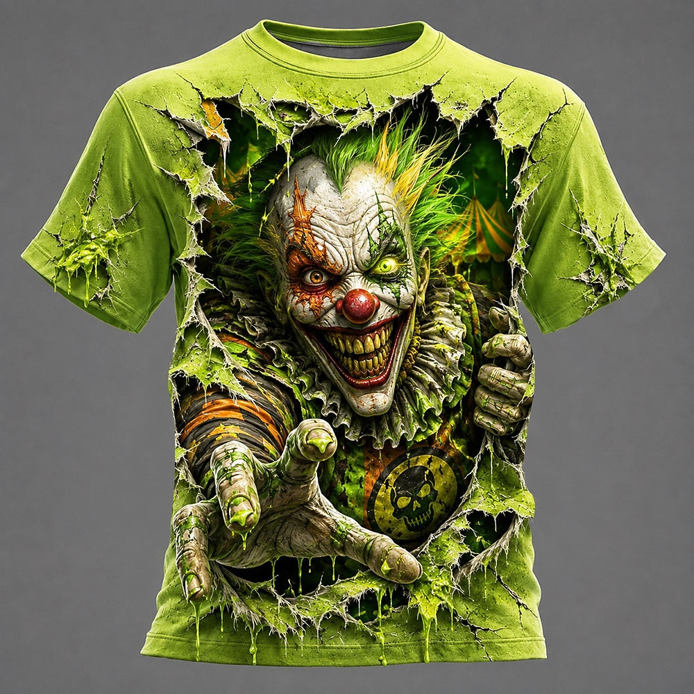 Halloween Men's Creepy Clown Carnival Graphic T-Shirt