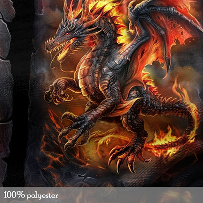 Halloween Men's Fire Dragon Graphic T-Shirt