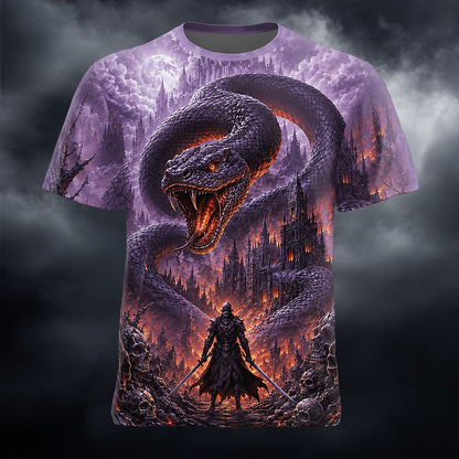 Halloween Men's Fire Serpent Graphic T-Shirt