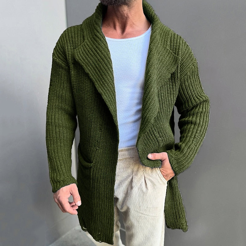 Ribbed Hooded Pocket Cardigan