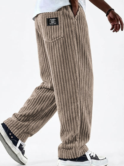 Wide Rib Drawstring Corduroy Pants